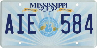 MS license plate AIE584