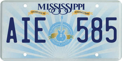 MS license plate AIE585