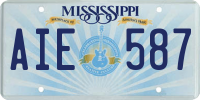 MS license plate AIE587