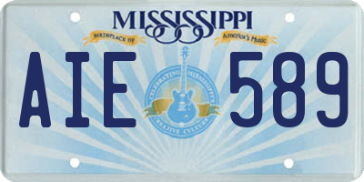 MS license plate AIE589
