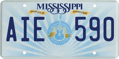 MS license plate AIE590