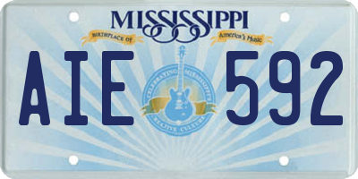 MS license plate AIE592