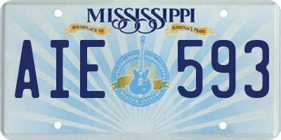 MS license plate AIE593