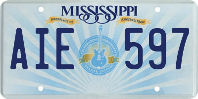 MS license plate AIE597