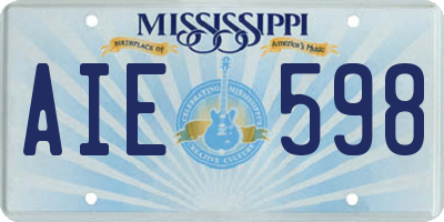 MS license plate AIE598