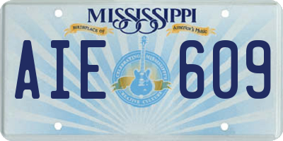 MS license plate AIE609