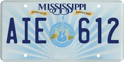 MS license plate AIE612