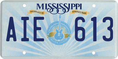 MS license plate AIE613