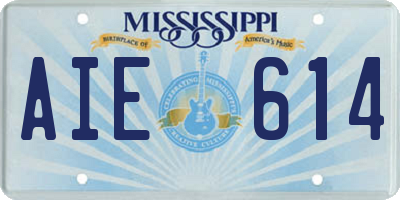 MS license plate AIE614