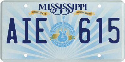 MS license plate AIE615
