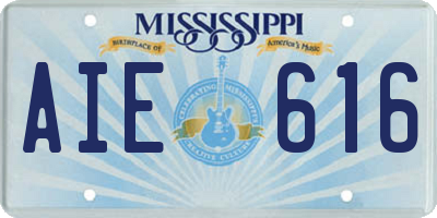 MS license plate AIE616