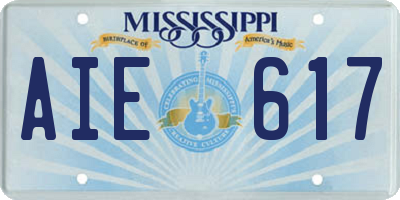 MS license plate AIE617