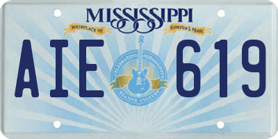 MS license plate AIE619