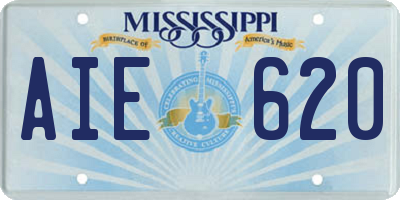 MS license plate AIE620