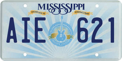 MS license plate AIE621
