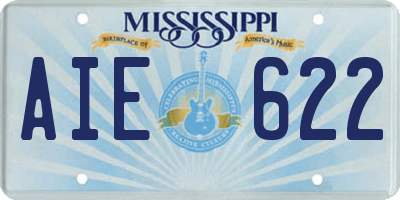 MS license plate AIE622