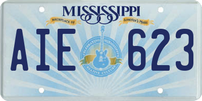 MS license plate AIE623