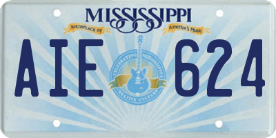 MS license plate AIE624