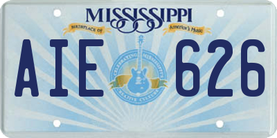MS license plate AIE626
