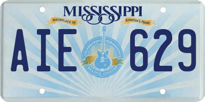 MS license plate AIE629