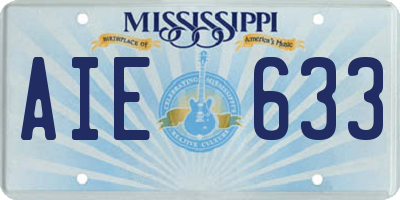 MS license plate AIE633
