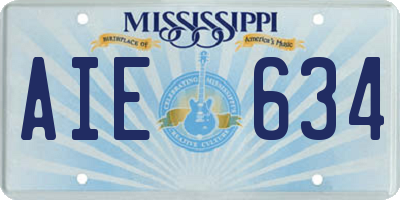 MS license plate AIE634