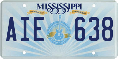 MS license plate AIE638