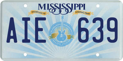 MS license plate AIE639