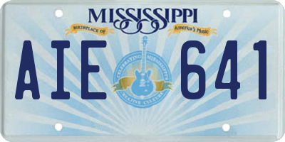 MS license plate AIE641