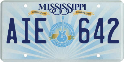 MS license plate AIE642