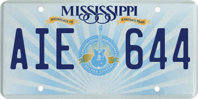 MS license plate AIE644