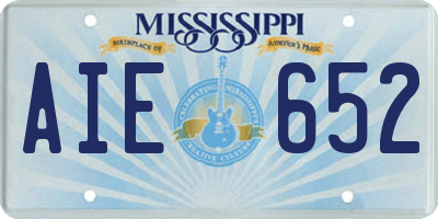 MS license plate AIE652