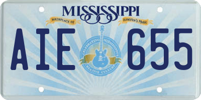 MS license plate AIE655
