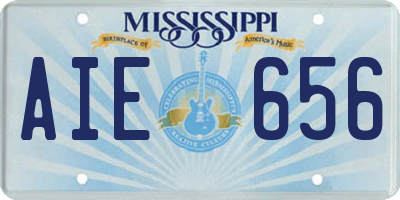 MS license plate AIE656