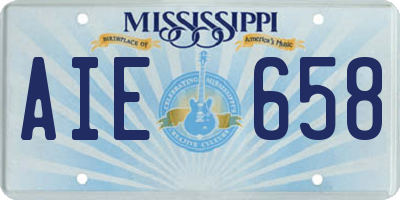 MS license plate AIE658