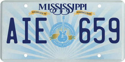 MS license plate AIE659