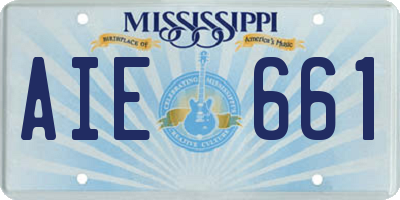 MS license plate AIE661