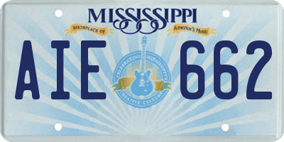 MS license plate AIE662