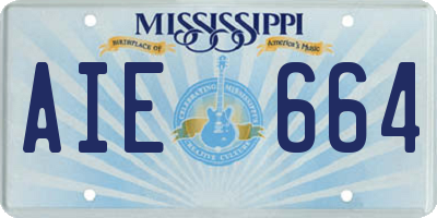 MS license plate AIE664