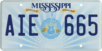 MS license plate AIE665