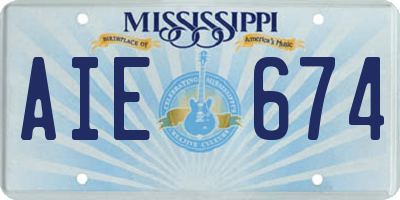 MS license plate AIE674