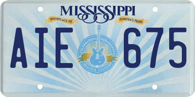 MS license plate AIE675