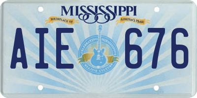 MS license plate AIE676