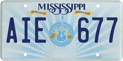MS license plate AIE677