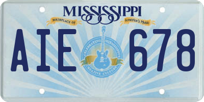 MS license plate AIE678
