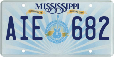 MS license plate AIE682