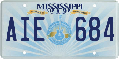MS license plate AIE684
