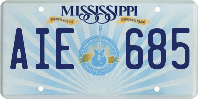 MS license plate AIE685