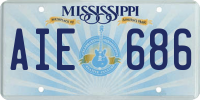 MS license plate AIE686