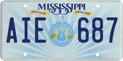 MS license plate AIE687